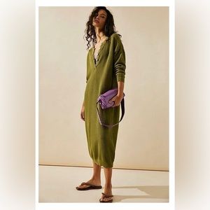 Free People Women's Natural Hailee Sweater Midi -Large EUC